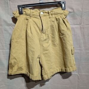 SHEIN Yellow Cargo Shorts Elastic Waist